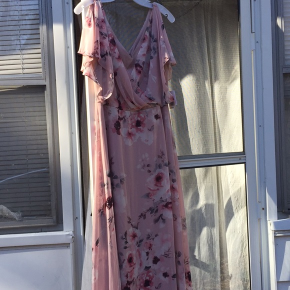 David’s Bridal Dreamy Pink Maxi Dress 🌸💐🌷🌺🌸 - Picture 2 of 16